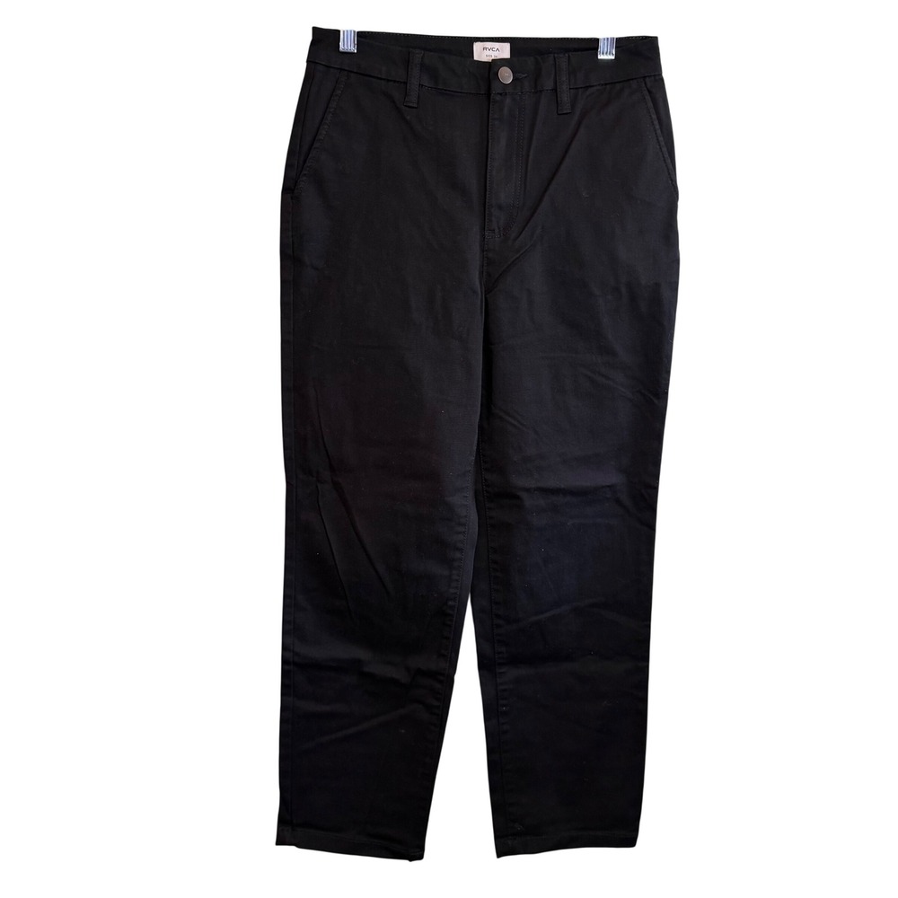 RVCA Womens Workwear Casual Grunge Skater Straight Leg Chino Pants Black Size 26